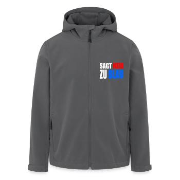 Say no to blue - Men’s Recycled Softshell Jacket by Stanley/Stella - anthracite - Front - AI Model Male 185 light (185cm)