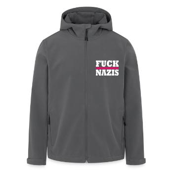 Fuck nazis - Recycelte Männer Softshell-Jacke von Stanley/Stella - Anthrazit - Vorne - AI Model Male 185 light (185cm)