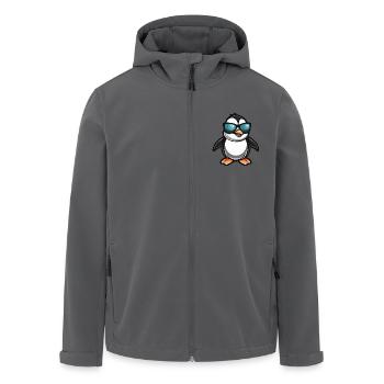 Penguin Cool Comic - Men’s Recycled Softshell Jacket by Stanley/Stella - black - Front - AI Model Male 185 light (185cm)