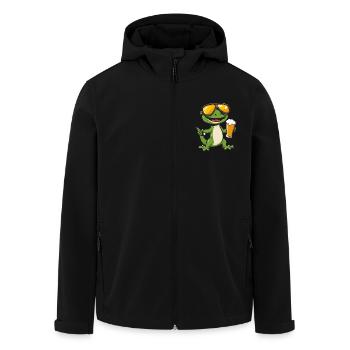 Lizard Après-Ski Bière Bande Dessinée - Veste softshell homme en polyester recyclé Stanley/Stella - noir - Devant - AI Model Male 185 light (185cm)