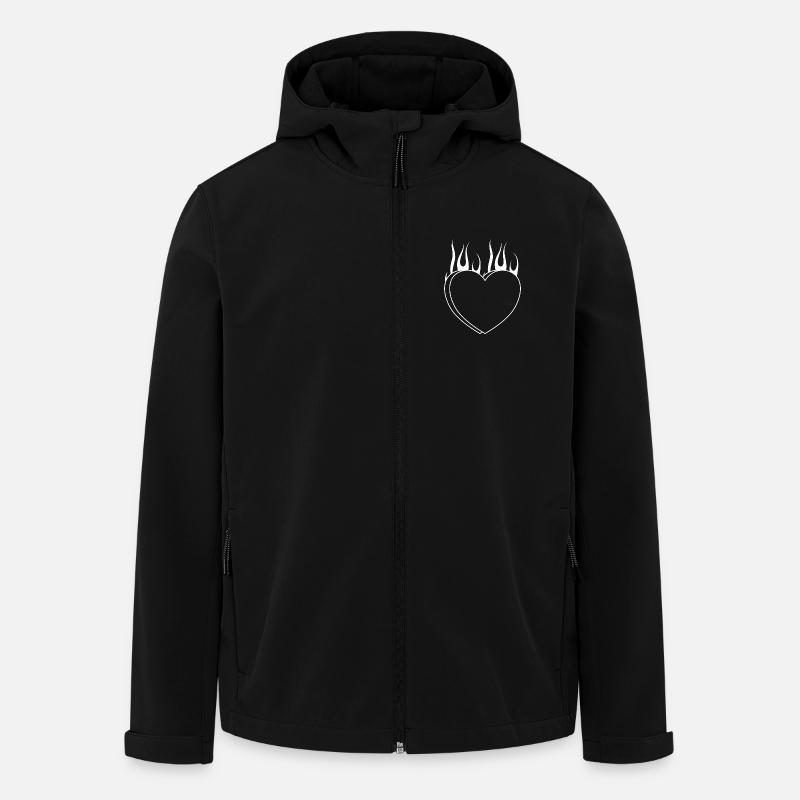 Burning heart - Men’s Recycled Softshell Jacket by Stanley/Stella - black