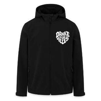Danke für alles - Recycelte Männer Softshell-Jacke von Stanley/Stella - Schwarz - Vorne - AI Model Male 185 light (185cm)