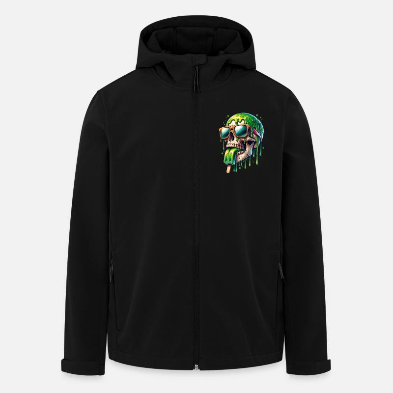 Whimsical Shrill Funny Skull Popsicles - Men’s Recycled Softshell Jacket by Stanley/Stella - black