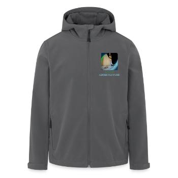 Nature Meets Architecture - Men’s Recycled Softshell Jacket by Stanley/Stella - black - Front - AI Model Male 185 light (185cm)