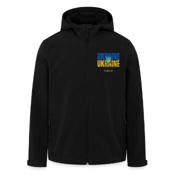 Ukrainian flag, Ukrainian pride - Men’s Recycled Softshell Jacket by Stanley/Stella - black - Front - AI Model Male 185 light (185cm)