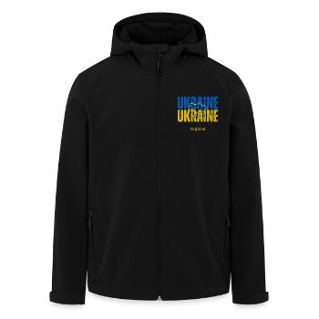 Ukrainian flag, Ukrainian pride - Men’s Recycled Softshell Jacket by Stanley/Stella - black - Front - AI Model Male 185 light (185cm)