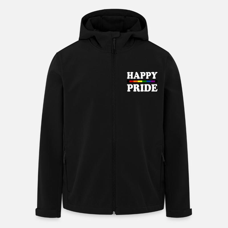 Happy pride - Veste softshell homme en polyester recyclé Stanley/Stella - noir