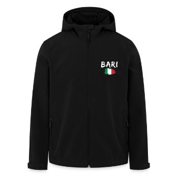Bari Italy Flag - Men’s Recycled Softshell Jacket by Stanley/Stella - black - Front - AI Model Male 185 light (185cm)