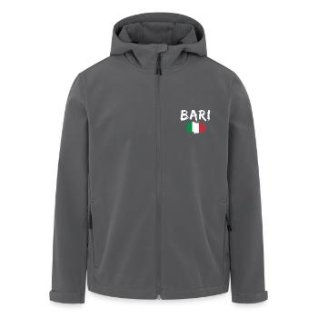 Bari, Italie, Drapeau - Veste softshell homme en polyester recyclé Stanley/Stella - charbon - Devant - AI Model Male 185 light (185cm)