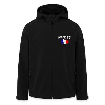 Nantes Frankreich Flagge Stadt Nantes - Recycelte Männer Softshell-Jacke von Stanley/Stella - Schwarz - Vorne - AI Model Male 185 light (185cm)