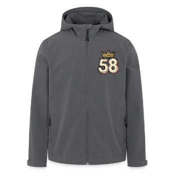 58 Zahl Krone - Recycelte Männer Softshell-Jacke von Stanley/Stella - Schwarz - Vorne - AI Model Male 185 light (185cm)