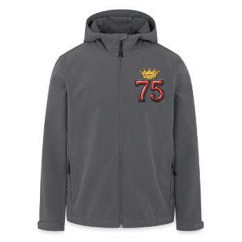 75 Number Krone - Men’s Recycled Softshell Jacket by Stanley/Stella - black - Front - AI Model Male 185 light (185cm)
