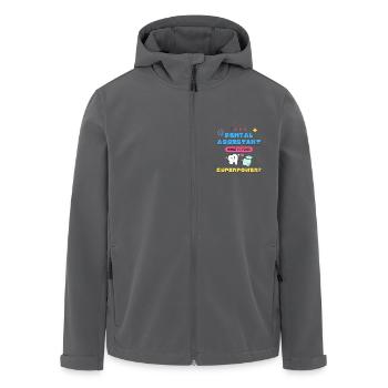 Ich bin eine Zahnarzthelferin Was ist Ihre Superkraft? - Recycelte Männer Softshell-Jacke von Stanley/Stella - Schwarz - Vorne - AI Model Male 185 light (185cm)