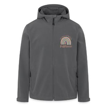 100 Tage, in denen Sie einen Unterschied machen Niedliche Regenbogenkinder - Recycelte Männer Softshell-Jacke von Stanley/Stella - Schwarz - Vorne - AI Model Male 185 light (185cm)