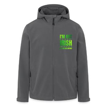 Je ne suis pas irlandais mais embrasse-moi quand même le jour de la Saint-Patrick - Veste softshell homme en polyester recyclé Stanley/Stella - charbon - Devant - AI Model Male 185 light (185cm)