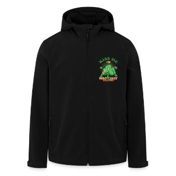 Kiss Me I'm Magically Delicious Funny Irish Quote - Men’s Recycled Softshell Jacket by Stanley/Stella - black - Front - AI Model Male 185 light (185cm)
