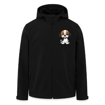 Beagle Hund Niedlich - Recycelte Männer Softshell-Jacke von Stanley/Stella - Schwarz - Vorne - AI Model Male 185 light (185cm)