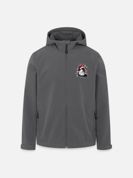 Eagle Christmas Funny - Men’s Recycled Softshell Jacket by Stanley/Stella - black