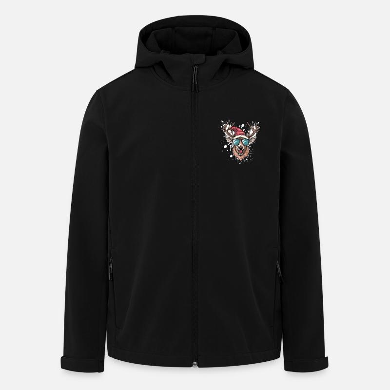 Deer Christmas Funny - Men’s Recycled Softshell Jacket by Stanley/Stella - black