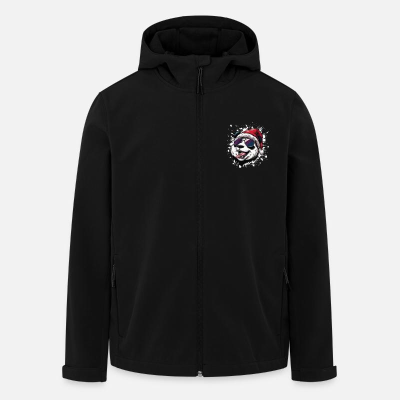 Panda Christmas Funny - Men’s Recycled Softshell Jacket by Stanley/Stella - black