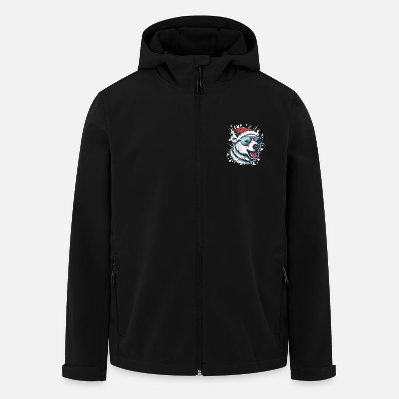 Polar Bear Christmas Funny - Men’s Recycled Softshell Jacket by Stanley/Stella - black
