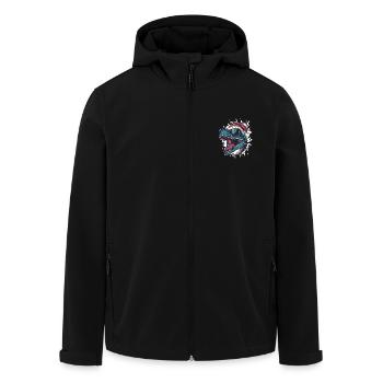 Drache Weihnachten Lustig - Recycelte Männer Softshell-Jacke von Stanley/Stella - Schwarz - Vorne - AI Model Male 185 light (185cm)