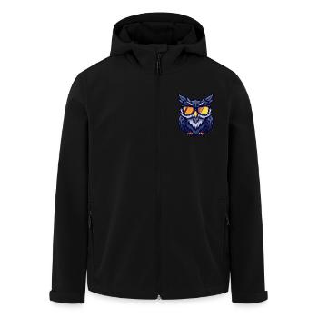Eule Cool Comic - Recycelte Männer Softshell-Jacke von Stanley/Stella - Schwarz - Vorne - AI Model Male 185 light (185cm)