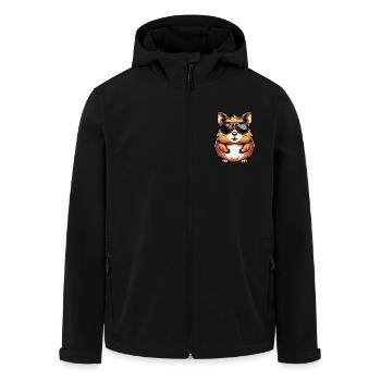 Hamster Cool Comic - Men’s Recycled Softshell Jacket by Stanley/Stella - black - Front - AI Model Male 185 light (185cm)