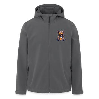 Hyena après-ski beer - Men’s Recycled Softshell Jacket by Stanley/Stella - black - Front - AI Model Male 185 light (185cm)