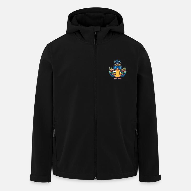 Bière d’après-ski Peacock Bird - Veste softshell homme en polyester recyclé Stanley/Stella - noir
