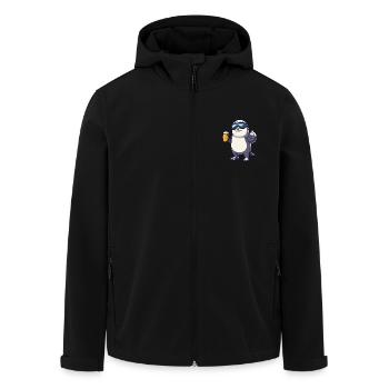 Robbe Tier Apres Ski Bier Comic - Recycelte Männer Softshell-Jacke von Stanley/Stella - Schwarz - Vorne - AI Model Male 185 light (185cm)