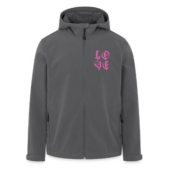 Liebe mit Herzen gestapelte schwarze Schrift - Recycelte Männer Softshell-Jacke von Stanley/Stella - Schwarz - Vorne - AI Model Male 185 light (185cm)