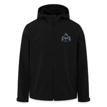 Great Dane Dog Muscles Bodybuilding - Men’s Recycled Softshell Jacket by Stanley/Stella - black - Front - AI Model Male 185 light (185cm)