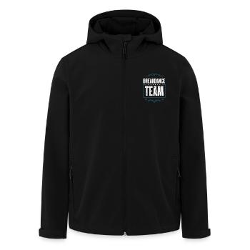 Breakdance Crew - Men’s Recycled Softshell Jacket by Stanley/Stella - black - Front - AI Model Male 185 light (185cm)