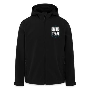 Diving Crew - Men’s Recycled Softshell Jacket by Stanley/Stella - black - Front - AI Model Male 185 light (185cm)