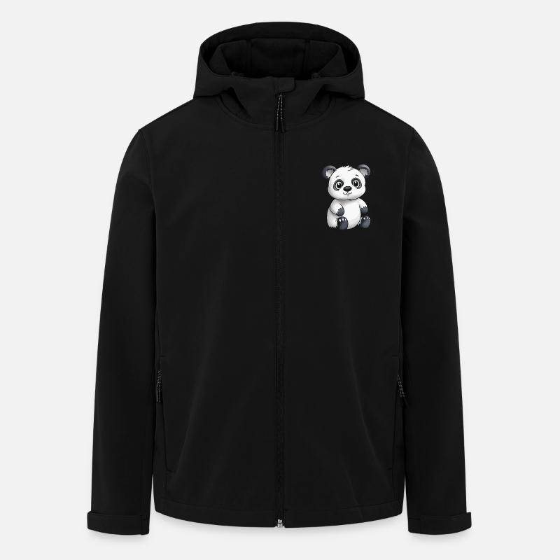 Panda Animal - Veste softshell homme en polyester recyclé Stanley/Stella - noir