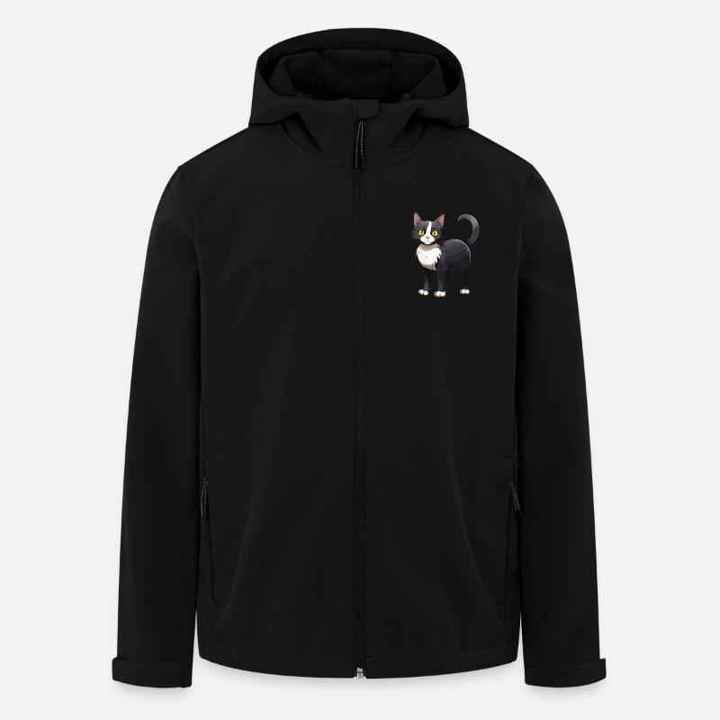 Katze Niedlich - Recycelte Männer Softshell-Jacke von Stanley/Stella - Schwarz