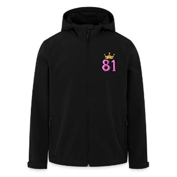 81 Zahl Krone - Recycelte Männer Softshell-Jacke von Stanley/Stella - Schwarz - Vorne - AI Model Male 185 light (185cm)