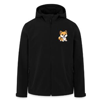Akita Inu Dog Cute - Men’s Recycled Softshell Jacket by Stanley/Stella - black - Front - AI Model Male 185 light (185cm)