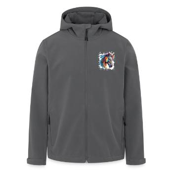 Horse Animal Pop Art Head - Men’s Recycled Softshell Jacket by Stanley/Stella - black - Front - AI Model Male 185 light (185cm)