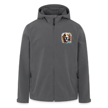 Beagle chien animal Pop Art tête - Veste softshell homme en polyester recyclé Stanley/Stella - noir - Devant - AI Model Male 185 light (185cm)