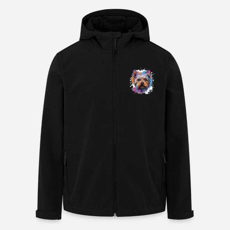 Yorkshire Terrier Hund Tier Pop Art Kopf - Recycelte Männer Softshell-Jacke von Stanley/Stella - Schwarz