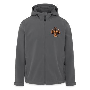 Hund Muskeln - Recycelte Männer Softshell-Jacke von Stanley/Stella - Schwarz - Vorne - AI Model Male 185 light (185cm)