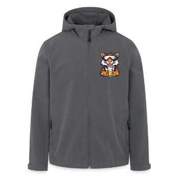 Tiger Après-Ski Bière Bande Dessinée - Veste softshell homme en polyester recyclé Stanley/Stella - noir - Devant - AI Model Male 185 light (185cm)
