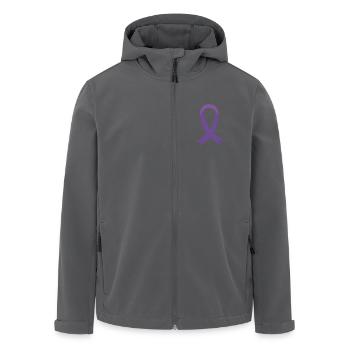 purple ribbon epilepsy awareness chronic - Men’s Recycled Softshell Jacket by Stanley/Stella - black - Front - AI Model Male 185 light (185cm)