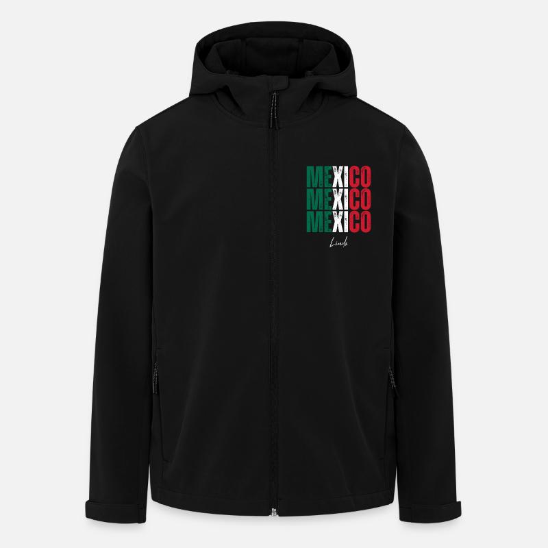 Drapeau du Mexique, fierté mexicaine - Veste softshell homme en polyester recyclé Stanley/Stella - noir