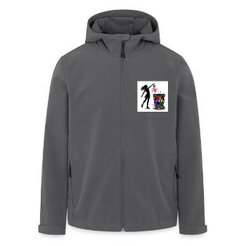 FCK NZS - Against the Right - keep your environment clean - Men’s Recycled Softshell Jacket by Stanley/Stella - black - Front - AI Model Male 185 light (185cm)