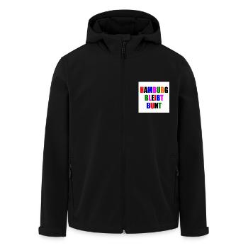 hamburg bleibt bunt - Recycelte Männer Softshell-Jacke von Stanley/Stella - Schwarz - Vorne - AI Model Male 185 light (185cm)
