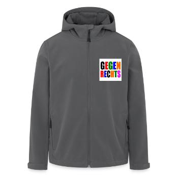 Gegen rechts - Recycelte Männer Softshell-Jacke von Stanley/Stella - Schwarz - Vorne - AI Model Male 185 light (185cm)
