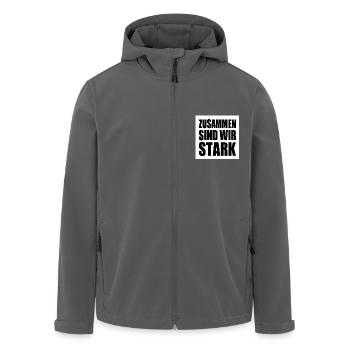 zusammen sind wir stark - Recycelte Männer Softshell-Jacke von Stanley/Stella - Schwarz - Vorne - AI Model Male 185 light (185cm)
